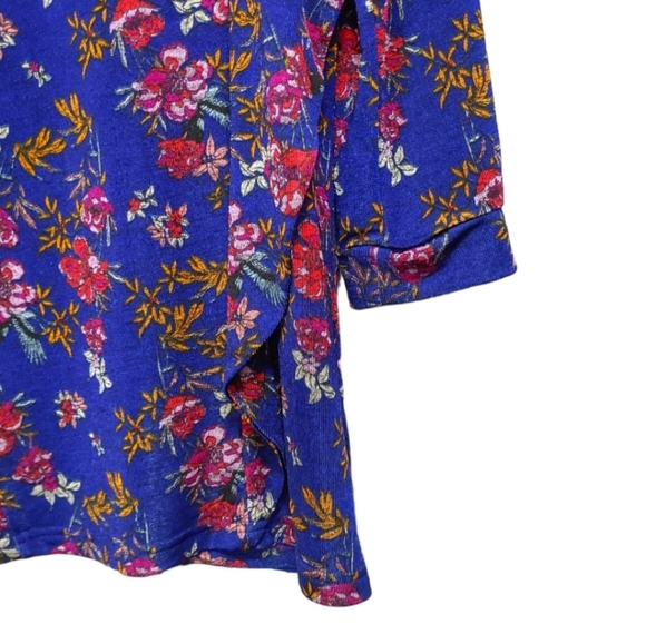 Free People Dock Street Blue Floral Ruffled Top Women's Size Medium M - Picture 8 of 11
